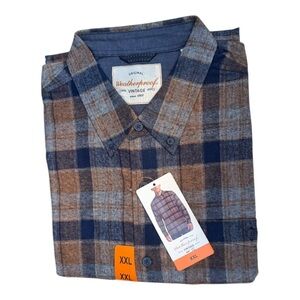 Weatherproof Vintage Men's XXL Plaid Flannel Long Sleeve Button Down Shirt